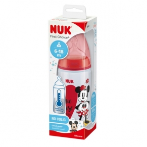 NUK MICKEY MOUSE First Choice РР - шише Temperature control 300мл силикон 6-18. + box